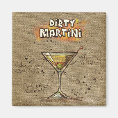 Dirty Martini Recipe Bar Burlap Magneet (Voorkant)