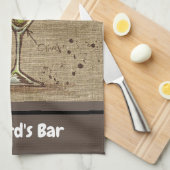 Dirty Martini Recipe Gepersonaliseerde Bar Burlap Theedoek (Quarter Fold)