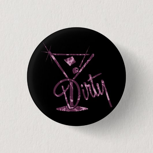 Dirty Martini - Roze Ronde Button 3,2 Cm (Voorkant)