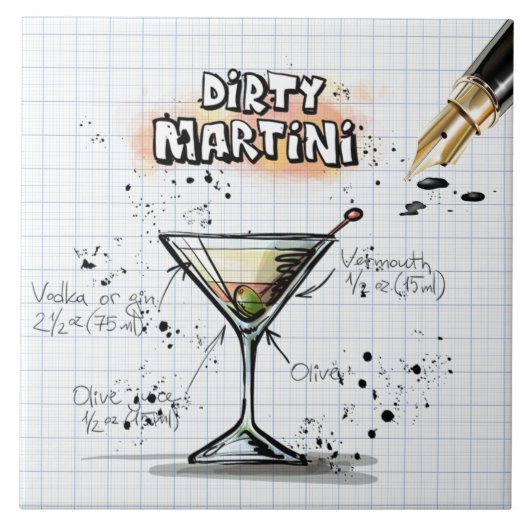 Dirty Martini Tegeltje (Voorkant)