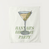 Dirty Martini Verjaardagsuitnodiging Wandkleed (Voorkant)