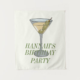 Dirty Martini Verjaardagsuitnodiging Wandkleed