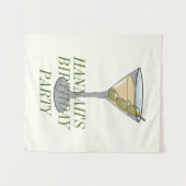 Dirty Martini Verjaardagsuitnodiging Wandkleed (Voorkant (horizontaal))