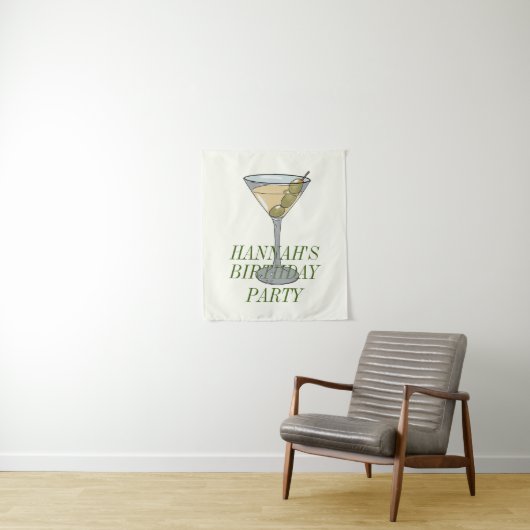 Dirty Martini Verjaardagsuitnodiging Wandkleed (In situ)