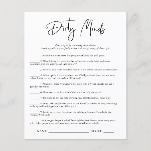 Dirty Minds | VRIJGEZELLENFEEST (Voorkant)