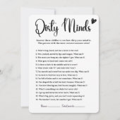 Dirty Minds Vrijgezellenfeest Game Humor Funny Adu Kaart (Voorkant)