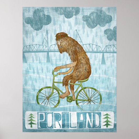 Dirty Natte Bigfoot Hipster Poster (Voorkant)