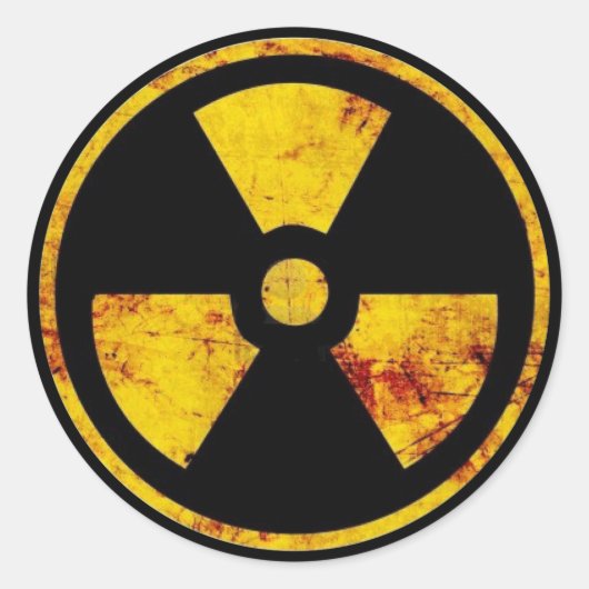 Dirty Nuclear Warning Sign Sticker (Voorkant)