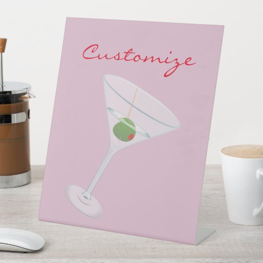 Dirty Olive Martini Thunder_Cove Reclamebord Met Voetstuk (Insitu)