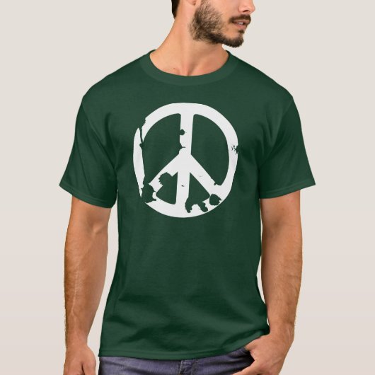Dirty Peace Symbol wit T-shirt (Voorkant)