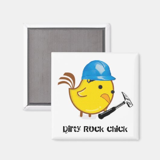 Dirty Rock chick vierkante magneet (Voorkant / Achterkant)