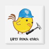 Dirty Rock chick vierkante magneet (Voorkant)