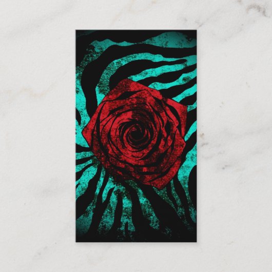 Dirty Roos Aqua Zebra Visitekaartje (Voorkant)