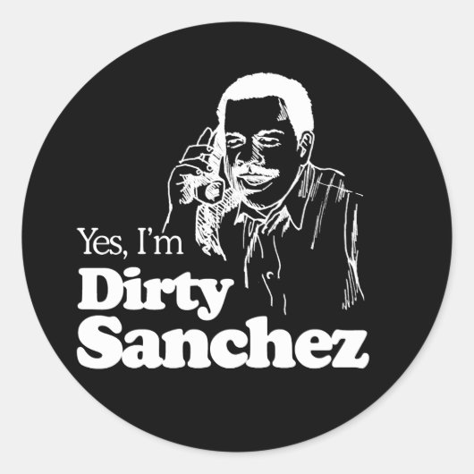 DIRTY SANCHEZ 4 T-shirt Ronde Sticker (Voorkant)