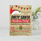 Dirty Santa Exchange Party-uitnodiging Kaart (Staand voorkant)