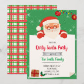 Dirty Santa Exchange party-uitnodiging Kaart (Voorkant / Achterkant)