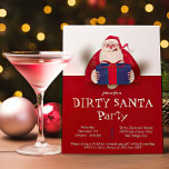 Dirty Santa Gift Exchange-kerstfeestdag Kaart<br><div class="desc">De smerige kerstfeestdag voor de uitwisseling van kerstcadeautjes. Met een vuile,  stofgevulde kerstman met een cadeau voor kerst. Kijk uit,  hij kan je cadeau stelen. Moderne en eenvoudige vormgeving. Alle formuleringen kunnen worden gewijzigd.</div>