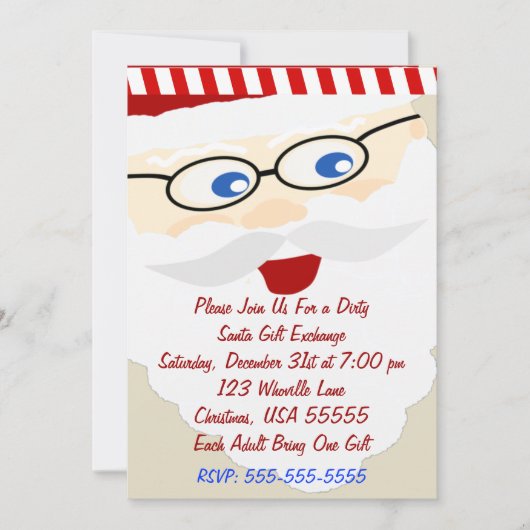 Dirty Santa Gift Exchange-kerstuitnodiging Kaart (Voorkant)