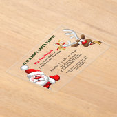 Dirty Santa Gift Exchange Santa & Rudolph Deer Acryl Uitnodigingen (Laagn)