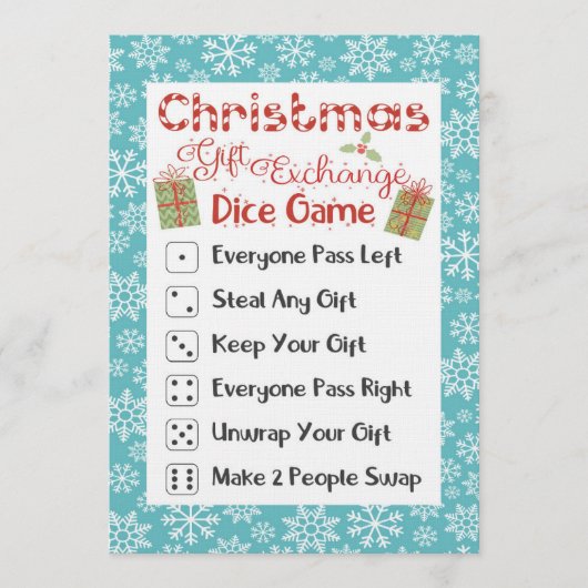 Dirty Santa Holiday Party Game Card Christmas Kaart (Voorkant)
