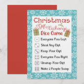 Dirty Santa Holiday Party Game Card Christmas Kaart (Voorkant / Achterkant)