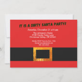 Dirty Santa Red Suit Party en Santa Pattern Kaart (Voorkant)