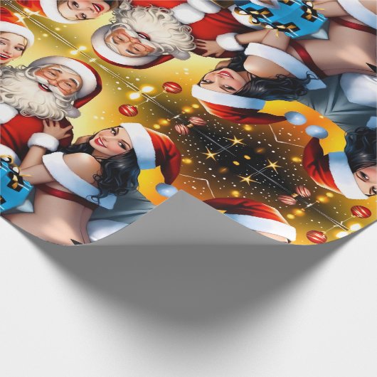 Dirty Santa's Feestelijke Nacht met Kerstfeest Cadeaupapier (Hoek)