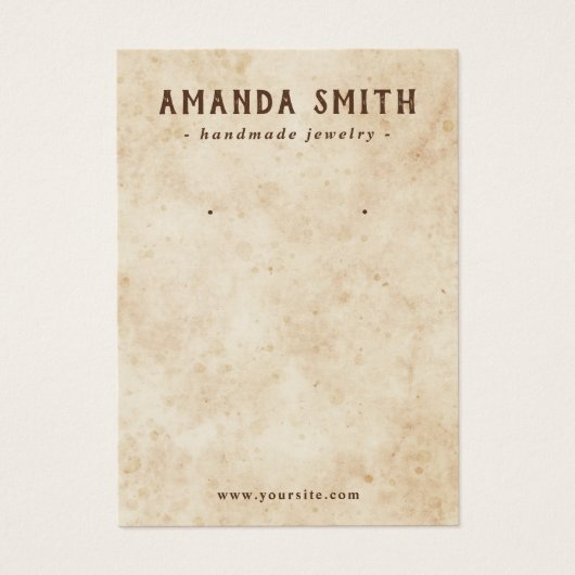 Dirty shabby  paper earing display card visitekaartje (Voorkant)