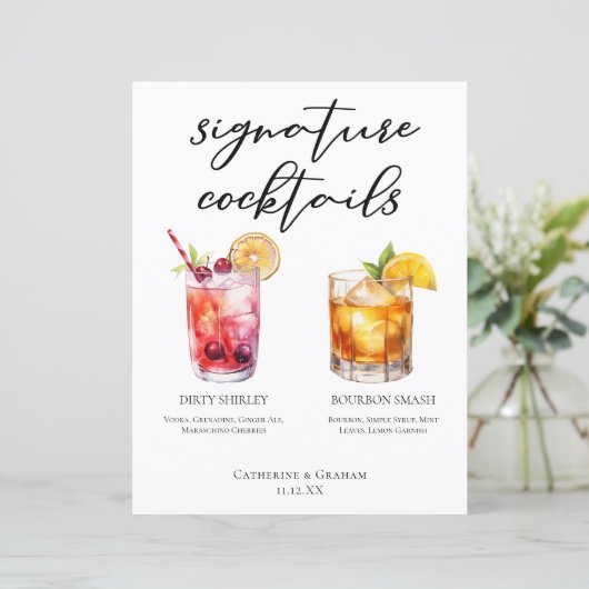 Dirty Shirley Bourbon Signature Cocktails Menu (Staand voorkant)