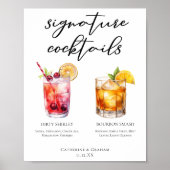 Dirty Shirley Bourbon Smash Signature Drinken Menu Poster (Voorkant)