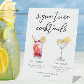Dirty Shirley Lemon Drop Signature Cocktails Menu Reclamebord Met Voetstuk