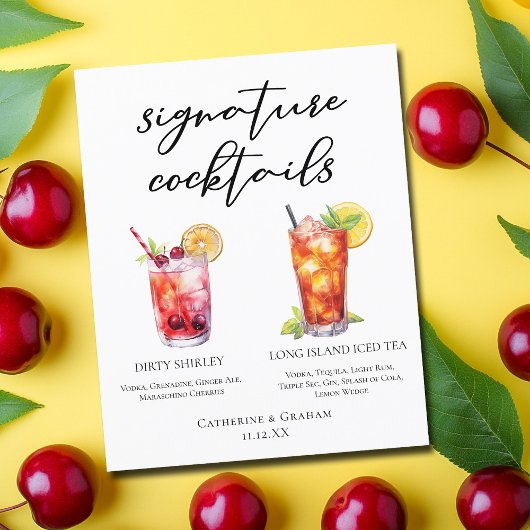 Dirty Shirley Long Island Signature Cocktails Menu