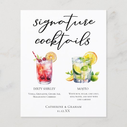 Dirty Shirley Mojito Signature Cocktails Menu (Voorkant)