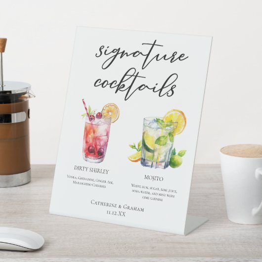 Dirty Shirley Mojito Signature Cocktails Menu Reclamebord Met Voetstuk (Insitu)