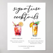 Dirty Shirley Piña Colada Signature Cocktails Menu Poster (Voorkant)