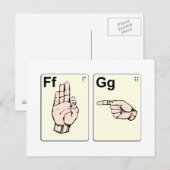 Dirty Sign Language Flash-kaarten Briefkaart (Voorkant / Achterkant)