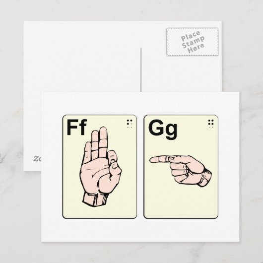 Dirty Sign Language Flash-kaarten Briefkaart (Voorkant / Achterkant)