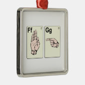 Dirty Sign Language Flash-kaarten Metalen Ornament (Rechts)