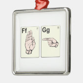 Dirty Sign Language Flash-kaarten Metalen Ornament (Links)
