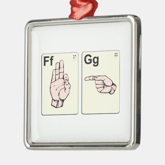 Dirty Sign Language Flash-kaarten Metalen Ornament (Links)