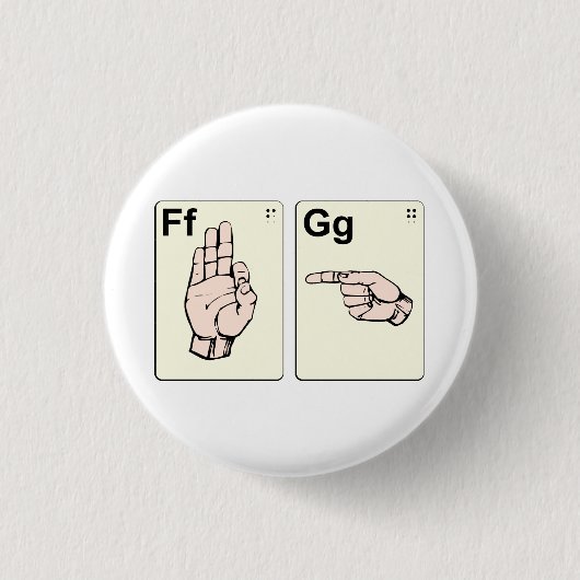 Dirty Sign Language Flash-kaarten Ronde Button 3,2 Cm (Voorkant)