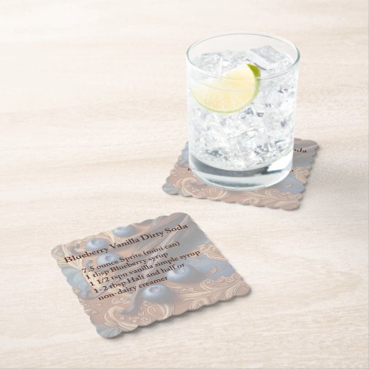 Dirty Soda Blueberry Coaster Kartonnen Onderzetters (Insitu)