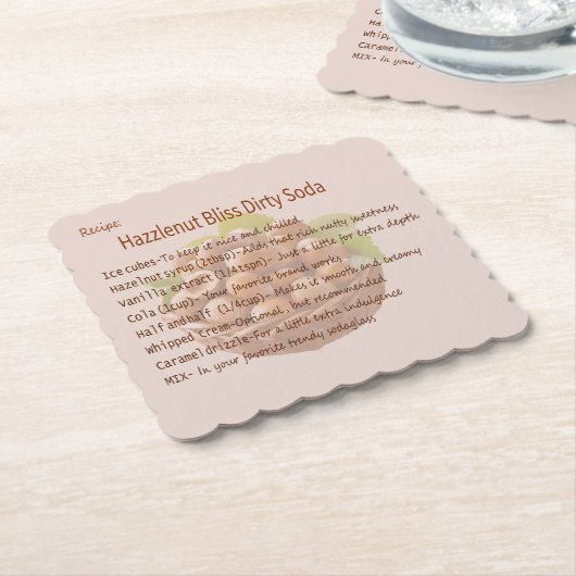 Dirty Soda Hazelnut Bliss Coaster Kartonnen Onderzetters (Gebogen)
