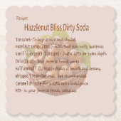 Dirty Soda Hazelnut Bliss Coaster Kartonnen Onderzetters (Voorkant)