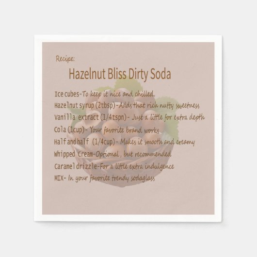 Dirty Soda Hazelnut Napkin Servet (Voorkant)