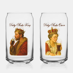 Dirty Soda King en Queen Soda Bril Blikvorm Glas