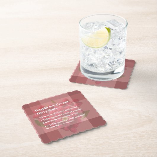 Dirty Soda Raspberry Coaster Kartonnen Onderzetters (Insitu)
