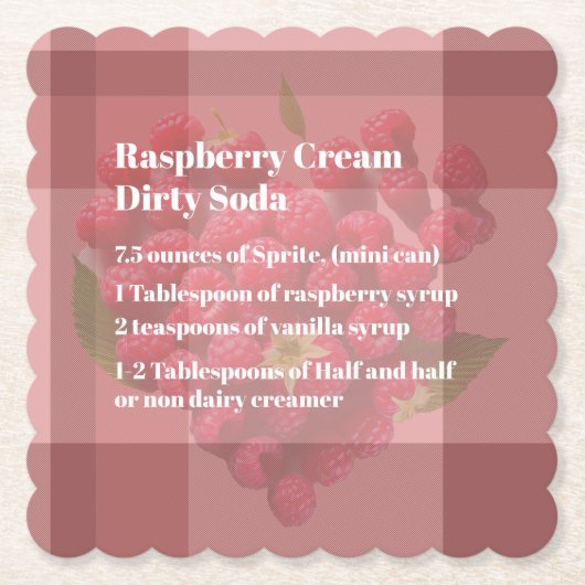 Dirty Soda Raspberry Coaster Kartonnen Onderzetters (Voorkant)