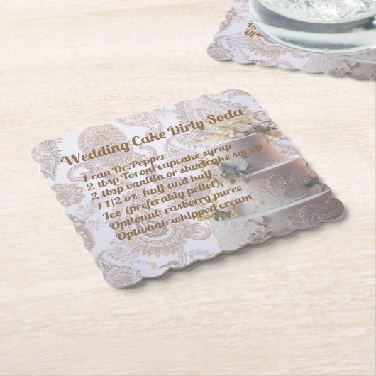 Dirty Soda Wedding Cake Coaster Kartonnen Onderzetters (Gebogen)