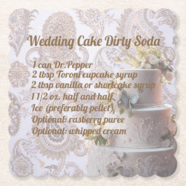 Dirty Soda Wedding Cake Coaster Kartonnen Onderzetters